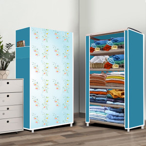 opal 5 layer soft lily flower print pp collapsible wardrobe finish color - soft lily flower modern print diydo-it-yourself
