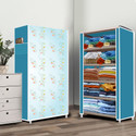 Opal 5 Layer Soft lily Flower Print PP Collapsible Wardrobe (Finish Color - Soft lily Flower Modern Print, DIY(Do-It-Yourself))