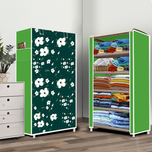 opal 5 layer white lily print pp collapsible wardrobe finish color - white lily modern print diydo-it-yourself
