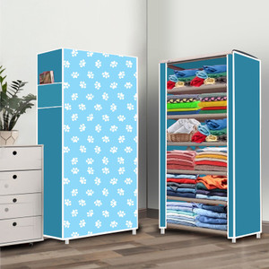 opal 6 shelf baby paw printed pp collapsible wardrobe finish color - baby paw elegant printed diydo-it-yourself