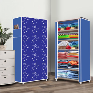 opal 6 shelf christmas printed pp collapsible wardrobe finish color - christmas elegant printed diydo-it-yourself