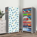 Opal 6 Shelf Peacock Feather Printed PP Collapsible Wardrobe (Finish Color - Peacock Feather Elegant Printed, DIY(Do-It-Yourself))