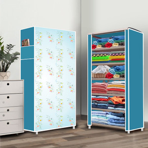 opal 6 shelf soft lily flower printed pp collapsible wardrobe finish color - soft lily flower elegant printed diydo-it-yourself