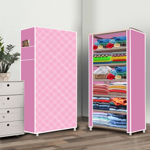 opal 6 shelf stars pattern printed pp collapsible wardrobe finish color - stars pattern elegant printed diydo-it-yourself
