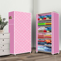 Opal 6 Shelf Stars Pattern Printed PP Collapsible Wardrobe (Finish Color - Stars Pattern Elegant Printed, DIY(Do-It-Yourself))