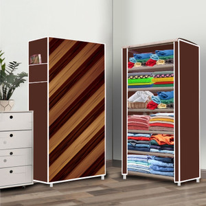 opal 6 shelf wall panel printed pp collapsible wardrobe finish color - wall panel elegant printed diydo-it-yourself
