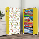 Opal 6 Shelf Warm Flower Printed PP Collapsible Wardrobe