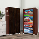 Opal 6 Shelf Wood Printed PP Collapsible Wardrobe (Finish Color - Wood Elegant Printed, DIY(Do-It-Yourself))