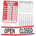 ASSURED SIGNS Business Hours Sign for Glass Door, Open Closed Sign, 1 Pack
