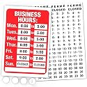 ASSURED SIGNS Business Hours Sign for Glass Door, 11.7 x 7.7 Inch, 1 Pack
