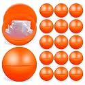Operitacx 25 Pcs Orange Raffle Balls, 1.57 Inch Openable Plastic Bingo Balls & Vending Machine Capsules, Reusable Lottery Game & Prize Containers for Party Games