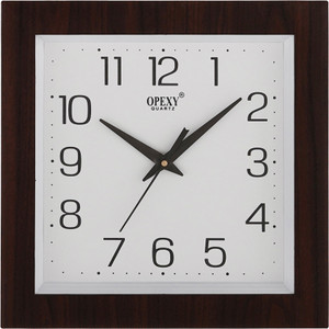 opexy analog 28 cm x 28 cm wall clock brown with glass standard