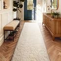 Ophanie 2x10 Runner Rug for Hallway, Upgrade Non-Slip Fluffy Soft Bedside Rugs, Bedroom Living Room Ivory Shaggy Carpet for Kids Dorm Home Decor with Over 99 pcs Pile fibers