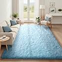 Ophanie 5x8 Light Blue Rugs for Living Room,Kids Rug,Playroom Area Rugs for Boys Girls Teen Decor,Fluffy Fuzzy Soft Plush Shaggy Bedside Floor Bedroom Carpet for Teen with Over 99 pcs Pile fibers