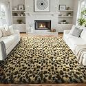 Ophanie 6x9 Leopard Rugs for Bedroom Living Room, Cheetah Print Rug Fluffy Shag Large Fuzzy Plush Soft Throw,Large Shaggy Floor Faux Animal Throw Carpets,Decor Aesthetic with Over 99 pcs Pile fibers