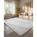 Ophanie 6x9 White Rugs for Living Room,Large Fluffy Shag Fuzzy Plush Soft Living Room Area Rugs,Floor Shaggy Carpets for Bedroom,Carpet for Kids Boys Girls Dorm Decor with Over 99 pcs Pile fibers