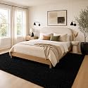 Ophanie 8x10 Black Area Rugs for Living Room,Large Shag Bedroom Carpet,Big Indoor Thick Soft Shaggy Nursery Rug,Fluffy Carpets for Boy and Girls Room Dorm Decor Aesthetic with Over 99 pcs Pile fibers