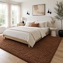 Ophanie 8x10 Brown Area Rugs for Living Room,Large Shag Bedroom Carpet,Big Indoor Thick Soft Shaggy Nursery Rug,Fluffy Carpets for Boy and Girls Room Dorm Decor Aesthetic with Over 99 pcs Pile fibers