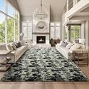 Ophanie 9x12 Black Gold and Grey Area Rugs for Living Room,Large Dark Black Gold Fluffy Shag Fuzzy Plush Soft Carpets,Floor Shaggy Rugs for Bedroom,Carpet for Boys Decor with Over 99 pcs Pile fibers