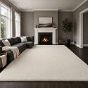 Ophanie Area Rugs 9x12 Living Room, Large Ivory Bedroom Carpet, Big Shag Indoor Thick Soft Nursery Rug, Fluffy Carpets for Boy and Girls Room Home Decor Aesthetic with Over 99 pcs Pile fibers