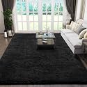 Ophanie Black Area Rug 5x7 Rugs for Living Room, Fluffy Furry Shaggy Fuzzy Rug, Carpets for Bedroom Shag Plush Soft Large, Kids Home Decor Aesthetic with Over 99 pcs Pile fibers