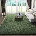 Ophanie Gray Green Rugs for Living Room 5x8,Grass Shag Fluffy Large Fuzzy Plush Soft Carpets,Floor Shaggy Area Rugs for Bedroom,Carpet for Kids Boys Girls Dorm Decor with Over 99 pcs Pile fibers
