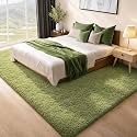 Ophanie Green Rugs for Living Room 5x7, Grass Shag Fluffy Large Fuzzy Plush Soft Carpets,Floor Shaggy Area Rugs for Bedroom, Carpet for Kids Boys Girls Dorm Nursery Decor with Over 99 pcs Pile fibers