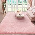 Ophanie Pink Area Rugs for Bedroom Girls, 5x8 Kids Fluffy Fuzzy Furry Shag Carpet, Plush Soft Cute Baby Shaggy Bedside Indoor Floor Rug for Teen Dorm Decor, Nursery with Over 99 pcs Pile fibers