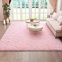 Ophanie Pink Area Rugs for Bedroom Girls, 5x7 Kids Fluffy Fuzzy Furry Shag Carpet, Plush Soft Cute Baby Shaggy Bedside Indoor Floor Rug for Teen Dorm Decor, Nursery with Over 99 pcs Pile fibers