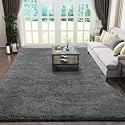 Ophanie Rugs for Living Room, Upgrade Non-Slip Fluffy Soft 5x8 Area Rug, Shag Large Fuzzy Plush Carpets for Bedroom Deep Grey, Shaggy Gray Kids Boys Girls Dorm Decor with Over 99 pcs Pile fibers