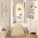 Ophanie Runner Rug for Hallway, 2x6 Upgrade Non-Slip Fluffy Soft Bedside Rugs, Bedroom Living Room Beige Shaggy Carpet for Kids Girls Boys Dorm Nursery Home Decor Aesthetic