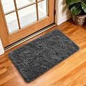 Ophanie Small 18''x30'' Rug Washable Non Slip Throw Bedside Area Rugs, Fluffy Soft Mini Bedroom Carpet, Door Entryway Indoor Inside Front Entrance Mat, Home Decor Aesthetic, Grey