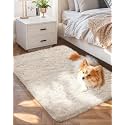 Ophanie Small Ivory Entryway Throw Rugs for Bedroom, 2x4 Mini Area Rug, Affordable Non Slip Fluffy Carpet, Fuzzy Soft Living Room Rugs, Home Decor Aesthetic, Nursery