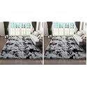 Ophanie Tie-Dyed Black&amp;Grey Area Rugs for Bedroom Living Room, Fluffy Shag Fuzzy Carpet, Plush Shaggy Rug, 4x6 Indoor Carpet for Kids Boys Dorm Home Decor Aesthetic, Nursery (Pack of 2)