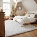Ophanie Upgrade White Rugs for Bedroom, 4x6 Feet, Shaggy Soft Area Rug, Non-Slip Indoor Floor Carpet for Living Room, Kids Baby Girls Teen Dorm Home Decor Aesthetic, Nursery.