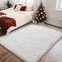 Ophanie White Rugs for Bedroom Fluffy, 4x6 Nursery Soft Fuzzy Shag Plush Shaggy Bedside Area Rug, Living Room Carpet for Girls Kids Baby Teen Dorm Home Decor Aesthetic