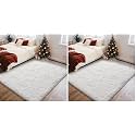 Ophanie White Rugs for Bedroom Fluffy, 4x6 Nursery Soft Fuzzy Shag Plush Shaggy Bedside Area Rug, Living Room Carpet for Girls Kids Baby Teen Dorm Home Decor Aesthetic (Pack of 2)