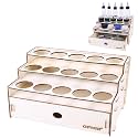 OPHIR Wooden Paint Organizer,Hobby Acrylic Paint Holder with 1 Cabinet Drawer for 15 Bottles of Paints, for Model Paints Bottles Organizer