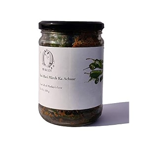 opickles kati hari mirch ka achaar homemade amp handmade spicy traditional taste flavourful amp delicious green chopped chilli pickle no added preservatives amp chemical free 500 gram pack