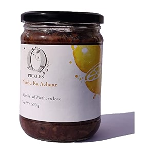 opickles nimbu ka achaar homemade amp handmade tangy amp spicy traditional taste flavourful amp delicious lemon pickle no added preservatives amp chemical free 500 gram pack