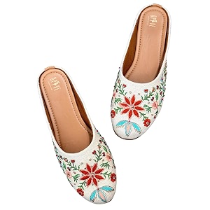 OPIVEs Mehandi Womens Mojari Jutti Ethnic Punjabi