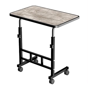 optifine wooden multipurpose adjustable height table with wheels for work from home study office and bedroom marble dark adjustable