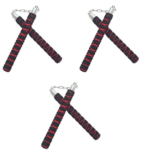 optifit foam padded nunchucks 3pcs 11in stainless steel core karate