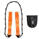 Optifit 25" Pocket Chainsaw With Grips Folding Pull Saw With Storage Pouch Manganese Steel Hand Corded Electric Saw Hand Saw Portable For Cutting Branches,Outdoor Survival Gear Camping Gadget