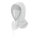 Optifit® Face Mask for Bikers, 3-in-1 Balaclava Sun Hood with Detachable Face Mask &amp; Neck Gaiter, Ice Silk Cool Touch, Adjustable Drawstring, Lightweight Quick Dry, Protection for Biking, Hiking, Grey