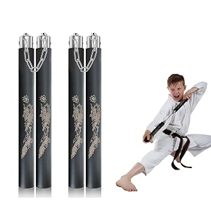optifit kids nunchucks 2pc 12-inch - safe foam handles durable stainless steel 360 rotation perfect for martial arts training amp skill development