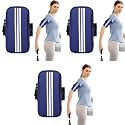 Optifit® Waterproof Phone Armband Arm Holder for Running Jogging Hiking Anti-Slip Breathable with Adjustable Elastic Strap Zipper Pocket for Keys Earbuds Fits Up to 6.7 Smartphone Blue 3PCS