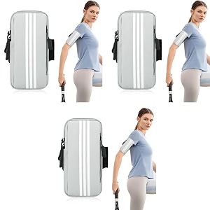 optifit waterproof running phone armband anti-slip 67in grey 3 pcs