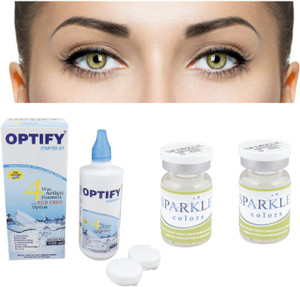optify yearly disposable -1 colored contact lenses pack of 2