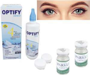 optify yearly disposable -4 colored contact lenses pack of 2